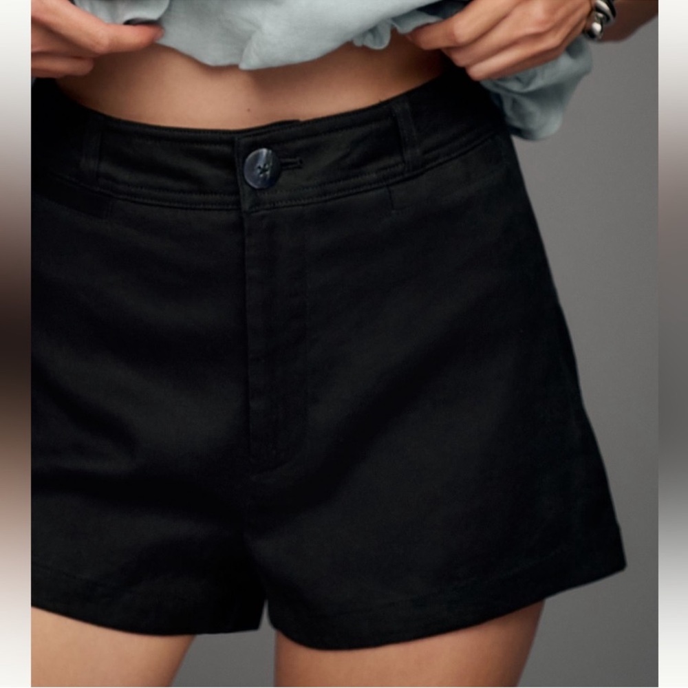 Size 31 Black Maeve Ettie Linen Blend Shorts